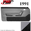 10-73101-972-6958 TITANIUM GRAY W/BLACK POCKET 1990-92 - 1995 MUSTANG COUPE & HATCHBACK DOOR PANELS - image 1