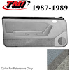 10-73127-953-56-857 MEDIUM SMOKE GRAY - 1987-89 MUSTANG COUPE & HATCHBACK DOOR PANELS POWER WINDOWS WITH VELOUR INSERTS - image 1