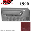 10-73200-6244-6244 SCARLET RED 1990-92 - 1992 MUSTANG COUPE & HATCHBACK DOOR PANELS MANUAL WINDOWS WITH VINYL INSERTS - image 1