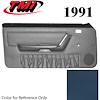 10-73201-6426-6426 CRYSTAL BLUE 1990-92 - 1994 MUSTANG COUPE & HATCHBACK DOOR PANELS MANUAL WINDOWS WITH VINYL INSERTS - image 1