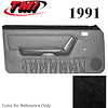 10-73201-6958-6958 EBONY BLACK 1990-93 - 1991 MUSTANG COUPE & HATCHBACK DOOR PANELS MANUAL WINDOWS WITH VINYL INSERTS - image 1