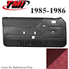 10-73205-3116-6P-7298 CANYON RED WITH RED CARPET - 1985-86 MUSTANG COUPE & HATCHBACK DOOR PANELS MANUAL WINDOWS - image 1