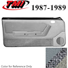 10-73217-953-71-857 MEDIUM SMOKE GRAY - 1987-89 MUSTANG COUPE & HATCHBACK DOOR PANELS MANUAL WINDOWS WITH TWEED INSERTS - image 1