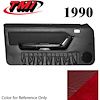 10-73220-6244-57-244 SCARLET RED 1990-92 - 1992 MUSTANG COUPE & HATCHBACK DOOR PANELS MANUAL WINDOWS WITH VELOUR INSERTS - image 1