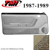 10-73227-973-54-906 SAND BEIGE - 1987-89 MUSTANG COUPE & HATCHBACK DOOR PANELS MANUAL WINDOWS WITH VELOUR INSERTS - image 1