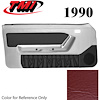 10-74101-6244-6244 SCARLET RED 1990-92 - 1993 MUSTANG CONVERTIBLE DOOR PANELS POWER WINDOWS WITH VINYL INSERTS - image 1