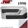 10-74101-965-6244 WHITE WITH SCARLET RED 1990-92 - 1996 MUSTANG CONVERTIBLE DOOR PANELS POWER WINDOWS WITH VINYL INSERTS - image 1