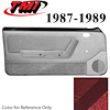 10-74127-6244-57-815 SCARLET RED - 1987-89 MUSTANG CONVERTIBLE DOOR PANELS POWER WINDOWS WITH VELOUR INSERTS - image 1