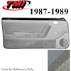 10-74127-953-56-857 MEDIUM SMOKE GRAY - 1987-89 MUSTANG CONVERTIBLE DOOR PANELS POWER WINDOWS WITH VELOUR INSERTS - image 1