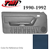10-74200-6426-6426 CRYSTAL BLUE 1990-92 - 1993 MUSTANG CONVERTIBLE DOOR PANELS MANUAL WINDOWS WITH VINYL INSERTS - image 1