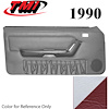 10-74200-965-6244-44 WHITE WITH SCARLET RED 1990-92 - 1995 MUSTANG CONVERTIBLE DOOR PANELS MANUAL WINDOWS WITH VINYL INSERTS - image 1