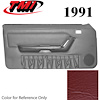 10-74201-6244-6244 SCARLET RED 1990-92 - 1993 MUSTANG CONVERTIBLE DOOR PANELS MANUAL WINDOWS WITH VINYL INSERTS - image 1