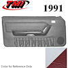 10-74201-965-6244 WHITE WITH SCARLET RED 1990-92 - 1996 MUSTANG CONVERTIBLE DOOR PANELS MANUAL WINDOWS WITH VINYL INSERTS - image 1