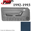 10-74202-6426-6426 CRYSTAL BLUE 1990-92 - 1992-93 MUSTANG CONVERTIBLE DOOR PANELS MANUAL WINDOWS WITHOUT INSERTS - image 1