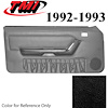 10-74202-6958-6958 EBONY BLACK 1990-93 - 1992-93 MUSTANG CONVERTIBLE DOOR PANELS MANUAL WINDOWS WITHOUT INSERTS - image 1