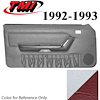 10-74202-965-6244 WHITE WITH SCARLET RED 1990-92 - 1992-93 MUSTANG CONVERTIBLE DOOR PANELS MANUAL WINDOWS WITHOUT INSERTS - image 1