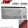 10-74207-997-6244-98 OXFORD WHITE WITH SCARLET RED - 1987-89 MUSTANG CONVERTIBLE DOOR PANELS MANUAL WINDOWS WITH VINYL INSERTS - image 1