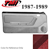 10-74227-6244-57-815 SCARLET RED - 1987-89 MUSTANG CONVERTIBLE DOOR PANELS MANUAL WINDOWS WITH VELOUR INSERTS - image 1