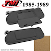 21-73005-1817 SAND BEIGE 1985-89 - 1985-93 MUSTANG SUNVISORS WITH MIRRORS STANDARD CLOTH - image 1