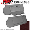 21-73006-1210 CANYON RED 1984-86 - 1985-93 SUNROOF/T-TOP MUSTANG SUNVISORS STD VINYL W/MIRRORS - image 1