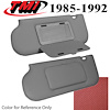 21-73006-850 SCARLET RED 1987-92 - 1985-93 SUNROOF/T-TOP MUSTANG SUNVISORS STD VINYL W/MIRRORS - image 1