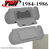 21-73016-1769 CHARCOAL GRAY 1984-86 - 1990-93 SUNROOF MUSTANG SUNVISORS OPTIONAL CLOTH W/MIRRORS - image 1