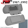 21-73016-1872 SCARLET RED 1987-92 - 1990-93 SUNROOF MUSTANG SUNVISORS OPTIONAL CLOTH W/MIRRORS - image 1