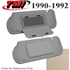 21-73016-1891 TITANIUM GRAY 1990-92 - 1990-93 SUNROOF MUSTANG SUNVISORS OPTIONAL CLOTH W/MIRRORS - image 1
