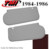21-73206-1210 CANYON RED 1984-86 - 1985-88 T-TOP/SUNROOF MUSTANG SUNVISORS VINYL W/O MIRROR NOT OE - image 1