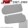 21-73206-1514 MED. SMOKE GRAY 1987-89 - 1985-88 T-TOP/SUNROOF MUSTANG SUNVISORS VINYL W/O MIRROR NOT OE - image 1