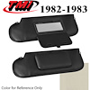 21-74003-3407 OPAL WHITE 1982-83 - 1983-86 CONVT. MUSTANG SUNVISORS WITH MIRRORS SEAT VINYL - image 1