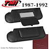 21-74003-6244 SCARLET RED 1987-92 - 1983-86 CONVT. MUSTANG SUNVISORS WITH MIRRORS SEAT VINYL - image 1
