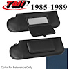 21-74003-968 REGATTA BLUE 1985-89 - 1983-86 CONVT. MUSTANG SUNVISORS WITH MIRRORS SEAT VINYL - image 1
