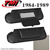 21-74003-997 OXFORD WHITE 1984-89 - 1983-86 CONVT. MUSTANG SUNVISORS WITH MIRRORS SEAT VINYL - image 1