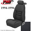 43-76604-L958 1994-96 MUSTANG GT FRONT BUCKET SEAT BLACK LEATHER UPHOLSTERY LARGE HEADREST COVERS INCLUDED - image 1
