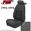 43-76604-L768 1994-96 MUSTANG GT FRONT BUCKET SEAT OPAL GRAY LEATHER UPHOLSTERY LARGE HEADREST COVERS INCLUDED - image 1