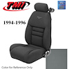 43-76304-6687-PONY 1994-96 MUSTANG GT FRONT BUCKET SEAT OPAL GRAY VINYL UPHOLSTERY W/PONY LOGO LARGE HEADREST COVERS INCLUDED - image 1