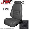 43-76707-70 1997-98 MUSTANG GT FRONT BUCKET SEAT BLACK TWEED NON-OE CLOTH UPHOLSTERY SMALL HEADREST COVERS INCLUDED - image 1