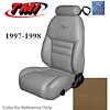 43-76327-6873-PONY 1997-98 MUSTANG GT COUPE FULL SET SADDLE VINYL NON-OE UPHOLSTERY FRONT & REAR WIT - image 1