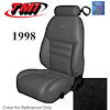43-77327-958-PONY 1997-98 MUSTANG GT CONVERTIBLE FULL SET BLACK VINYL NON-OE UPHOLSTERY FRONT & REAR - image 1