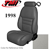 43-76608-L965 1998 MUSTANG GT FRONT BUCKET SEAT OXFORD WHITE LEATHER UPHOLSTERY SMALL HEADREST COVERS INCLUDED - image 1