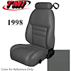 43-76608-L768 1998 MUSTANG GT FRONT BUCKET SEAT OPAL GRAY LEATHER UPHOLSTERY SMALL HEADREST COVERS INCLUDED - image 1
