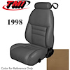 43-76608-L261 1998 MUSTANG GT FRONT BUCKET SEAT SADDLE LEATHER UPHOLSTERY SMALL HEADREST COVERS INCLUDED - image 1