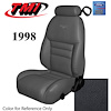 43-77628-L958-PONY 1998 MUSTANG GT CONVERTIBLE FULL SET BLACK LEATHER UPHOLSTERY W/PONY LOGO FRONT & - image 1
