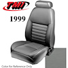 43-76609-L620 1999 MUSTANG GT FRONT BUCKET SEAT MEDIUM GRAPHITE LEATHER UPHOLSTERY SMALL HEADREST COVERS INCLUDED - image 1