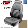43-76609-L262PONY 1999 MUSTANG GT FRONT BUCKET SEAT MEDIUM PARCHMENT LEATHER UPHOLSTERY W/PONY LOGO - image 1