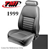 43-76309-6042 1999 MUSTANG GT FRONT BUCKET SEAT DARK CHARCOAL VINYL UPHOLSTERY LARGE HEADREST COVERS INCLUDED - image 1
