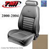 43-76600-L262-PONY 2000-04 MUSTANG GT FRONT BUCKET SEAT MEDIUM PARCHMENT LEATHER UPHOLSTERY W/PONY L - image 1