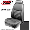 43-76300-6042 2000-04 MUSTANG GT FRONT BUCKET SEAT DARK CHARCOAL VINYL UPHOLSTERY SMALL HEADREST COVERS INCLUDED - image 1