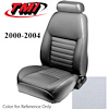 43-76300-965 2000-04 MUSTANG GT FRONT BUCKET SEAT OXFORD WHITE VINYL UPHOLSTERY SMALL HEADREST COVERS INCLUDED - image 1